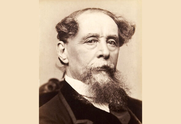 Charles Dickens in later life based on photograph by Jeremiah Gurney (public domain)