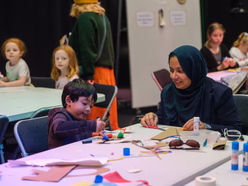 A family crafts workshop at Lincoln Book Festival