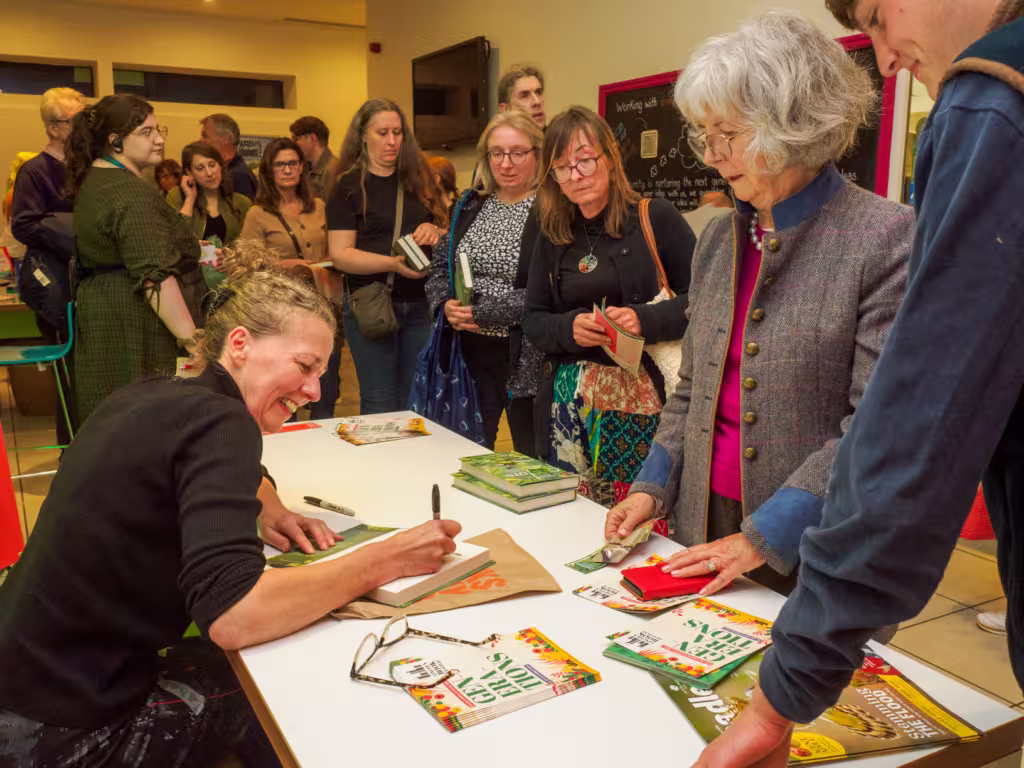 A book signing event at Lincoln Book Festival